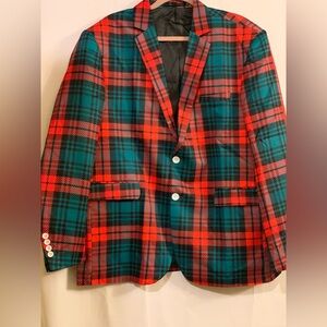 Men’s Plaid 3D Graphic Print Long Sleeve Blazer Suit Jacket